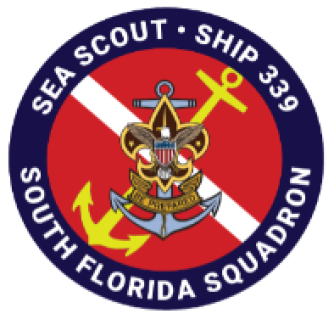 We are the Sea Scout Ship 339 “The Osprey” from the South Florida Squadron. The Sea Scouts is a co-ed adventure branch of the Boy Scouts of America for youth ages 14 to 20 years.
We organize dives, sailing events, learn seamanship and actively participate in our community.